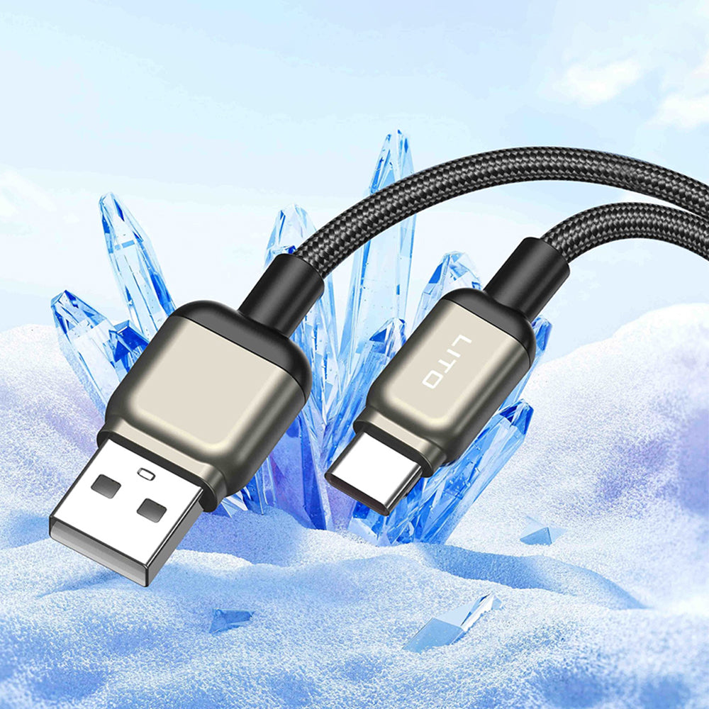 USB-A to USB-C Data and Charging Cable Lito LD17, 18W, 1m, Black