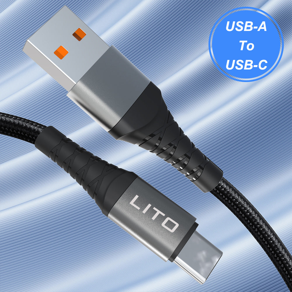 Daten- und Ladekabel USB-A - USB-C Lito LD22T, 18W, 2m, Schwarz