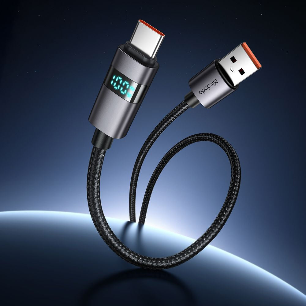 Daten- und Ladekabel USB-A - USB-C McDodo CA-6520 Display, 100W, 1.2m, Schwarz