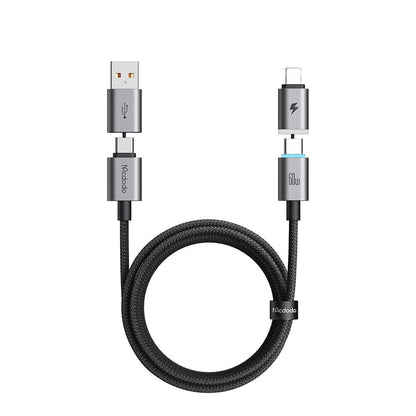 Daten- und Ladekabel USB-A / USB-C - USB-C / Lightning McDodo CA-6560, 60W, 1,2m, Schwarz