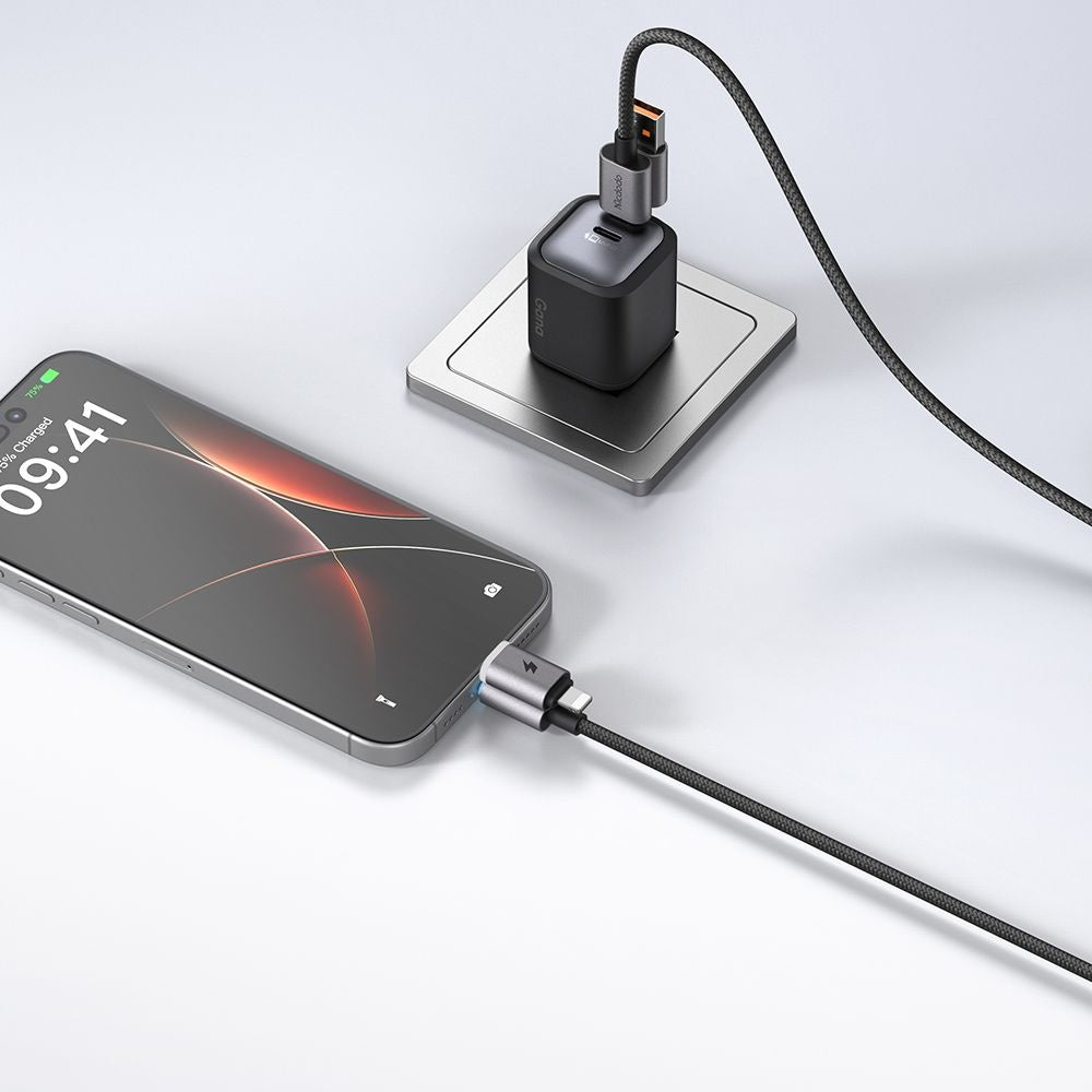 Daten- und Ladekabel USB-A / USB-C - USB-C / Lightning McDodo CA-6560, 60W, 1,2m, Schwarz