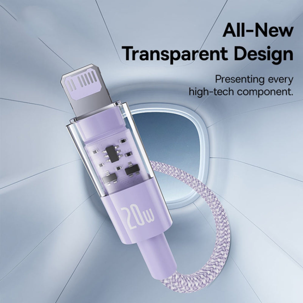 Daten- und Ladekabel USB-C - Lightning Baseus Gem, 20W, 1m, Lila P10373001511-00