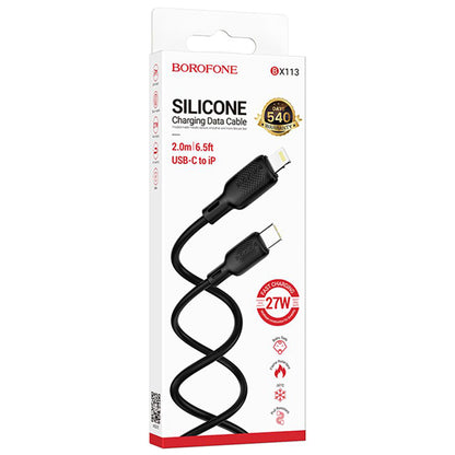 Daten- und Ladekabel USB-C - Lightning Borofone BX113 Lenny, 27W, 2m, Schwarz