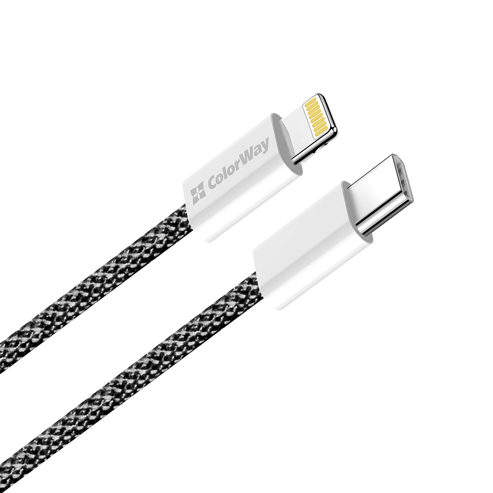 Daten- und Ladekabel USB-C - Lightning ColorWay CW-CBPDCL061, 27W, 1m, Schwarz