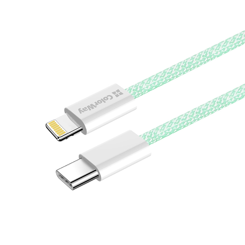 USB-C - Lightning Daten- und Ladekabel ColorWay CW-CBPDCL061, 27W, 1m, Grün