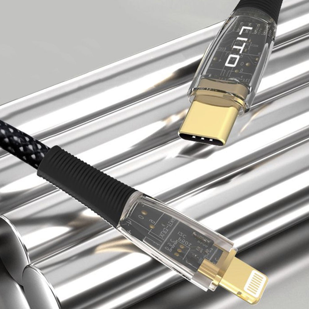 USB-C to Lightning Data and Charging Cable Lito LD01, 27W, 1.2m, Black