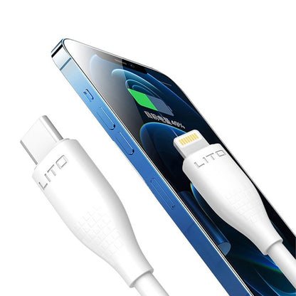 USB-C to Lightning Data and Charging Cable Lito LD03, 27W, 1m, White
