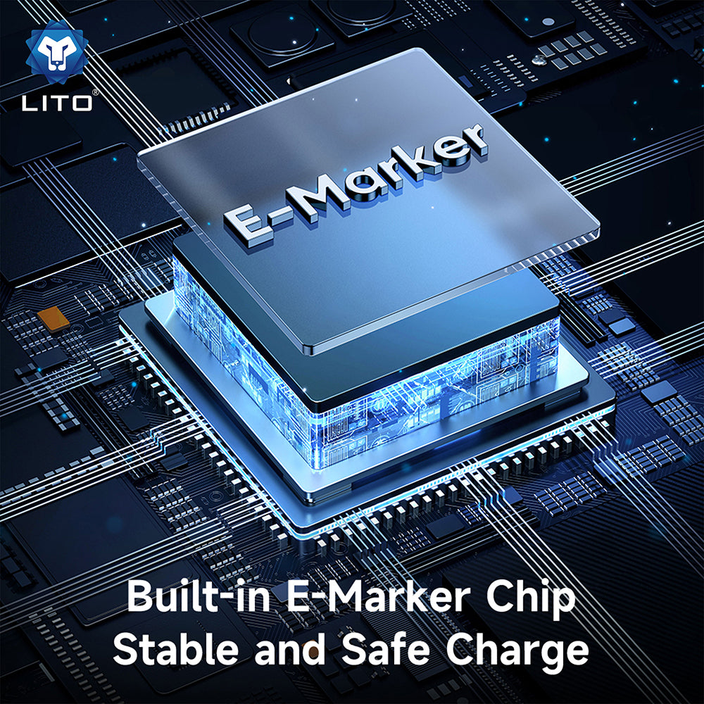 USB-C Daten- und Ladekabel - USB-C Lito LD09CC Display, 100W, 1.2m, Schwarz