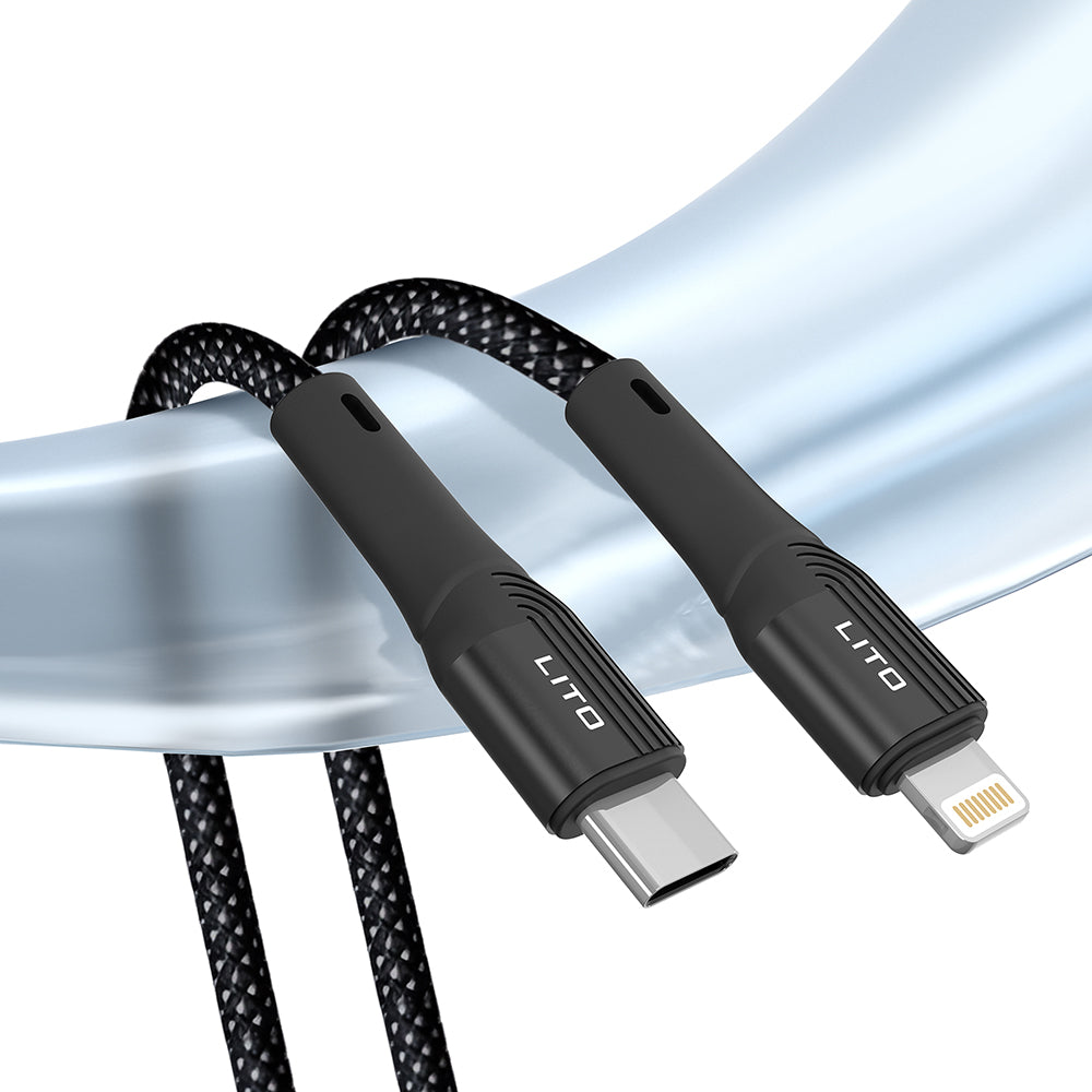Daten- und Ladekabel USB-C - Lightning Lito LD14CL, 30W, 1m, Schwarz