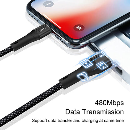 Daten- und Ladekabel USB-C - Lightning Lito LD14CL, 30W, 1m, Schwarz