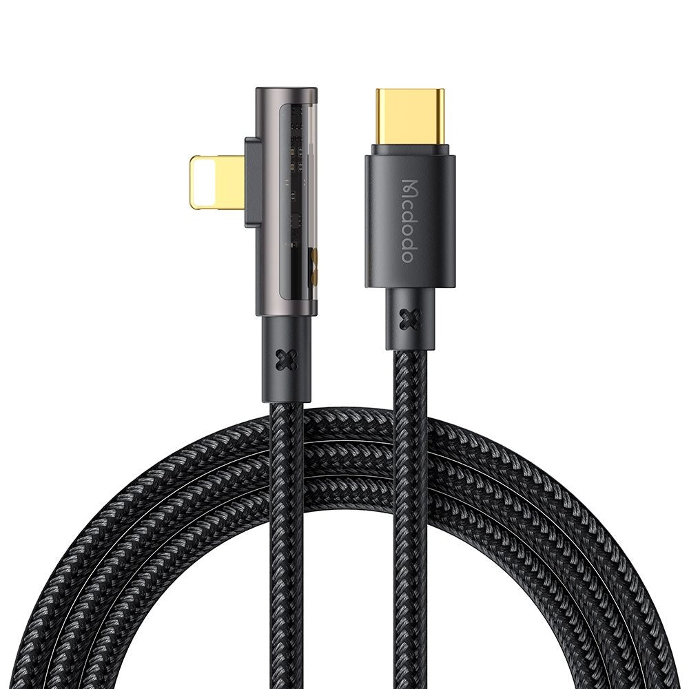 Daten- und Ladekabel USB-C - Lightning McDodo CA-3390 Angled, 36W, 1.2m, Schwarz
