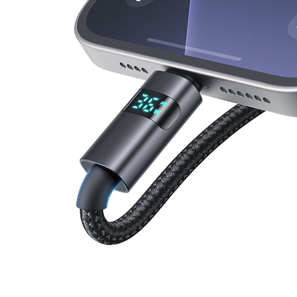 USB-C - Lightning Lade- und Datenkabel McDodo CA-6570 Display, 36W, 1.2m, Schwarz
