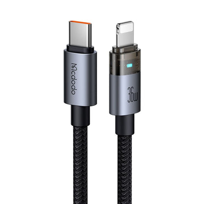 Daten- und Ladekabel USB-C - Lightning McDodo CA-6940, 36W, 1.2m, Schwarz
