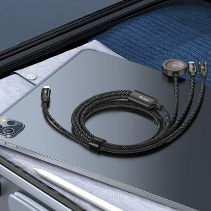 USB-C - Lightning / USB-C / QI McDodo CA-4940 O 3in1 Ladekabel, 100W, 1.2m, Schwarz
