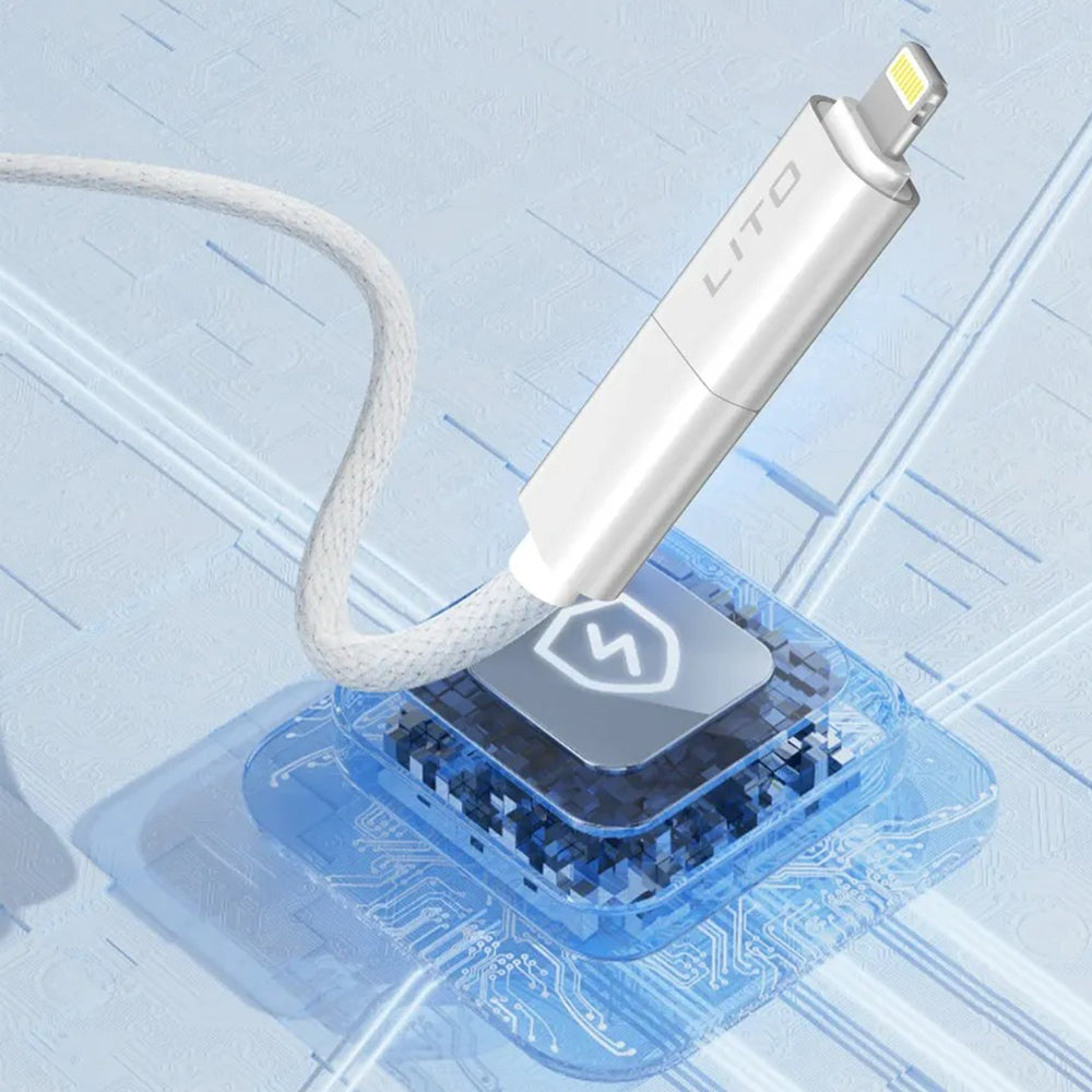 USB-C / USB-A - USB-C / Lightning Lito LD21 Data and Charging Cable, 100W, 1m, White