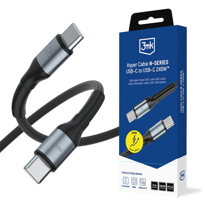 USB-C Daten- und Ladekabel - USB-C 3MK Hyper N Thunderbolt 4, 240W, 3m, Schwarz