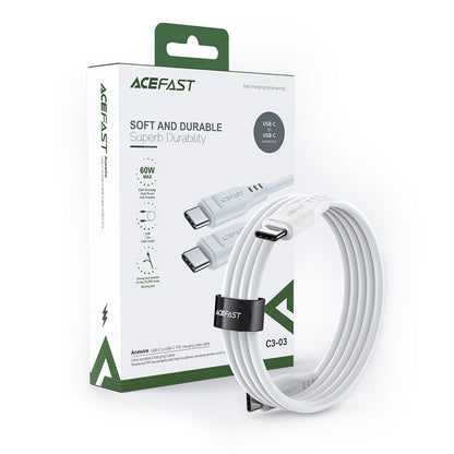 Daten- und Ladekabel USB-C - USB-C Acefast C3-03, 60W, 1,2m, Weiß