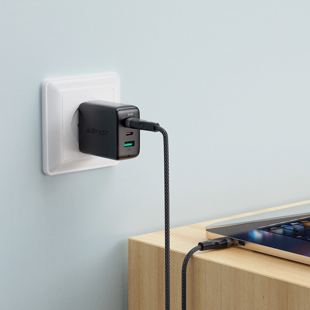 USB-C Daten- und Ladekabel - USB-C Acefast C11-03, 60W, 1.2m, Schwarz