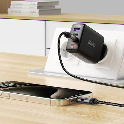 Daten- und Ladekabel USB-C - USB-C Acefast C15-03 Display, 60W, 1.2m, Schwarz