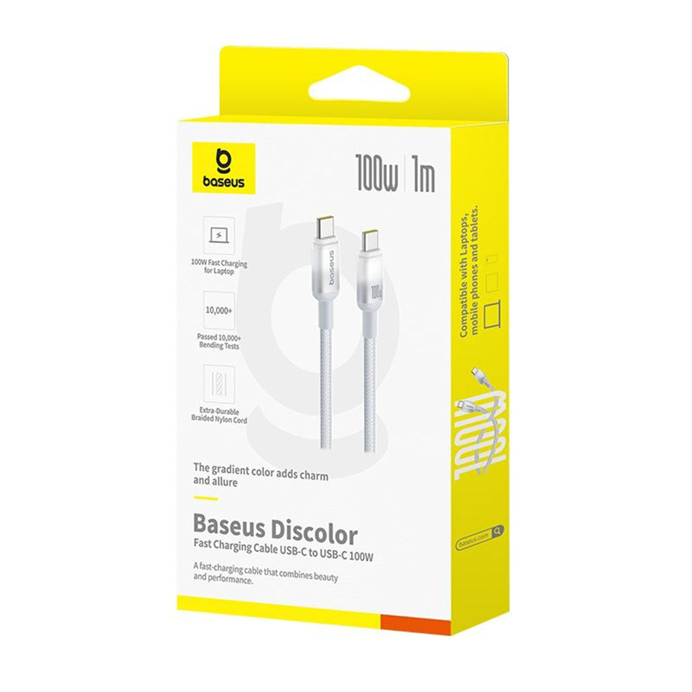 USB-C Daten- und Ladekabel - USB-C Baseus Discolor, 100W, 1m, Silber E0420701