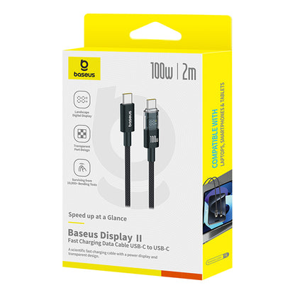 USB-C Daten- und Ladekabel - USB-C Baseus Display 2, 100W, 2m, Schwarz P10377706123-00