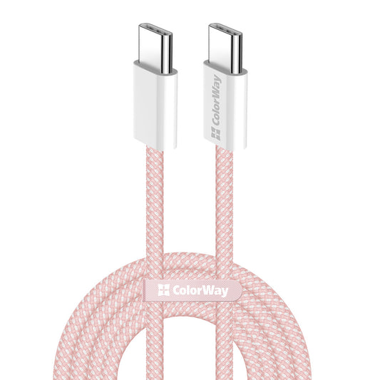 Daten- und Ladekabel USB-C - USB-C ColorWay CW-CBPDCC061, 60W, 1m, Rosa