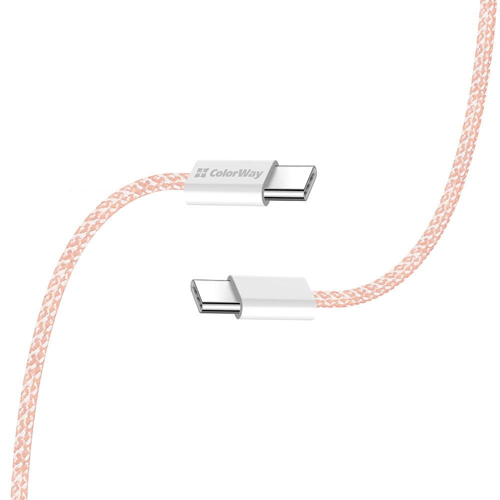 Daten- und Ladekabel USB-C - USB-C ColorWay CW-CBPDCC061, 60W, 1m, Rosa