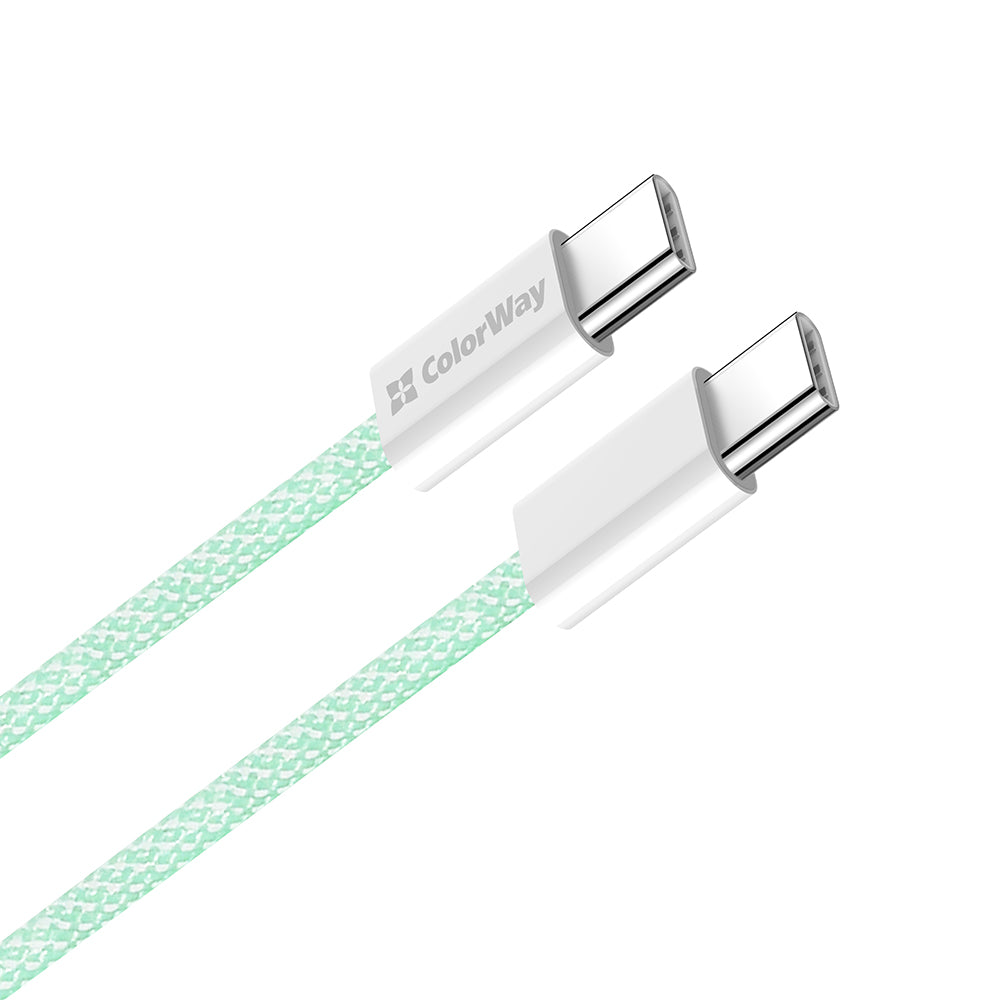 Daten- und Ladekabel USB-C - USB-C ColorWay CW-CBPDCC061, 60W, 1m, Grün