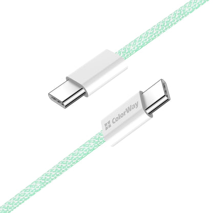Daten- und Ladekabel USB-C - USB-C ColorWay CW-CBPDCC061, 60W, 1m, Grün
