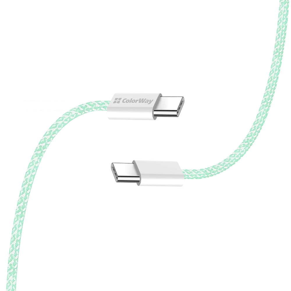 Daten- und Ladekabel USB-C - USB-C ColorWay CW-CBPDCC061, 60W, 1m, Grün