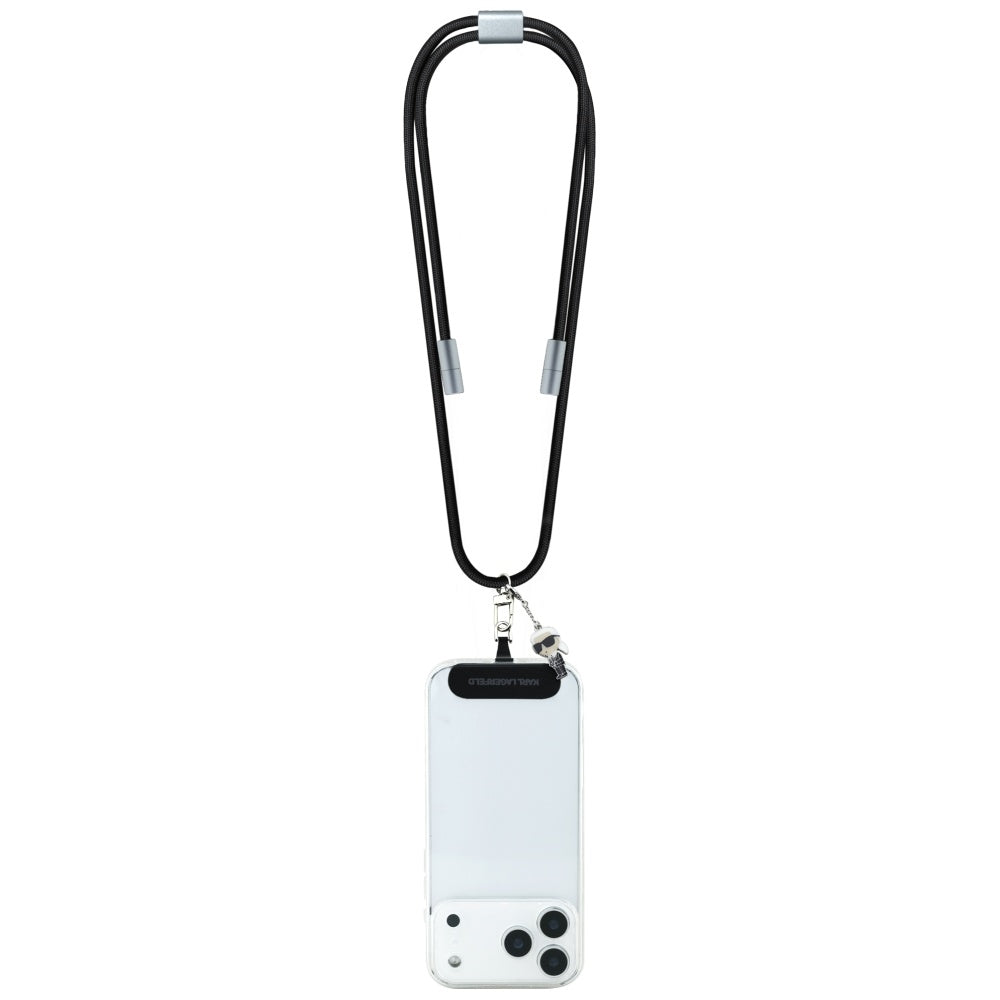 Daten- und Ladekabel USB-C - USB-C Karl Lagerfeld Ikonik Charm, 100W, 1,5m, Schwarz