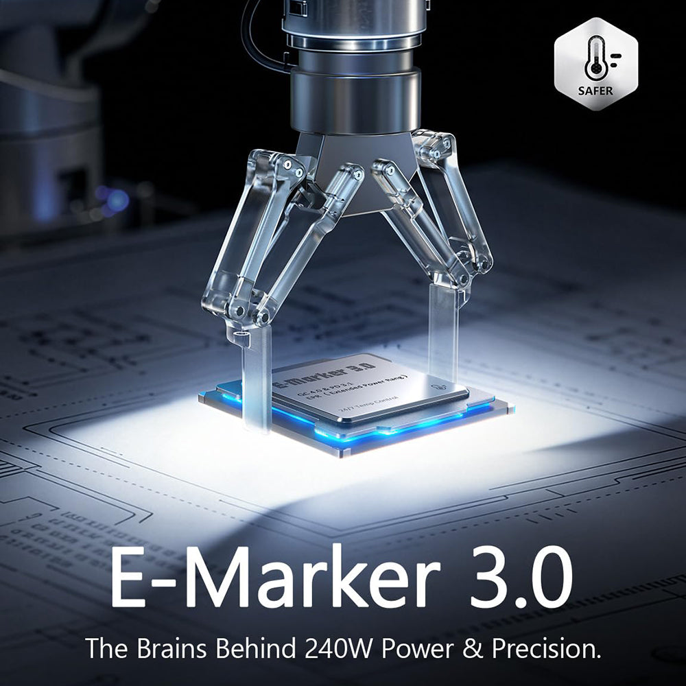 USB-C Data and Charging Cable - USB-C Lisen, 240W, 2m, Set of 2 pieces, Navy Blue YL0123070023