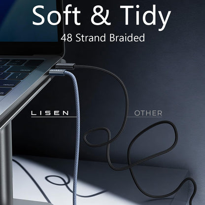 USB-C Data and Charging Cable - USB-C Lisen, 240W, 2m, Set of 2 pieces, Navy Blue YL0123070023