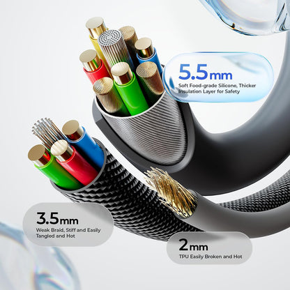 Daten- und Ladekabel USB-C - USB-C Lisen L115, 100W, 3m, Grau YL0126010031