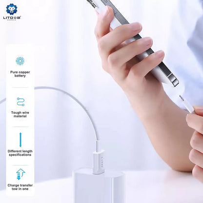 Daten- und Ladekabel USB-C - USB-C Lito, 18W, 2m, Weiß