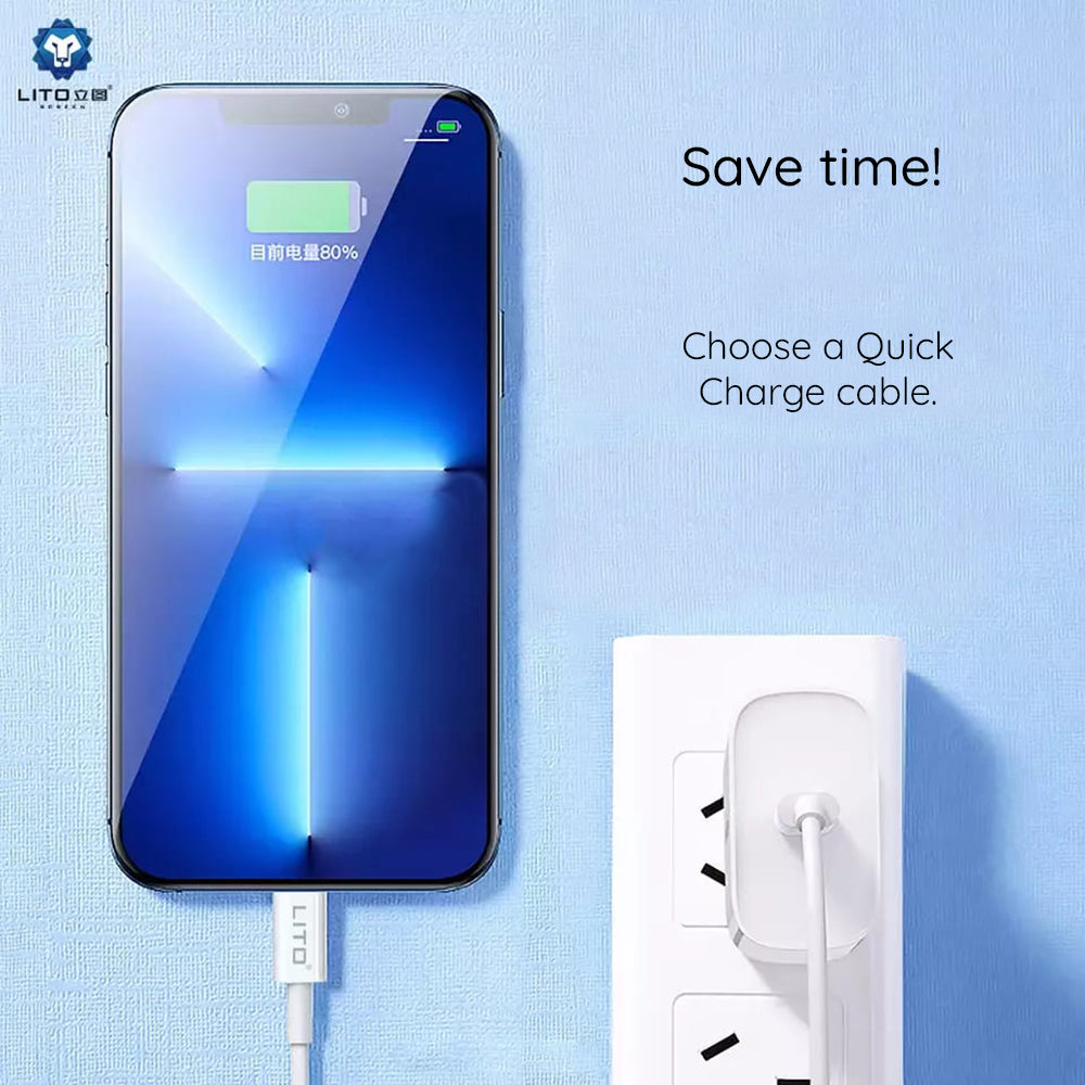 Daten- und Ladekabel USB-C - USB-C Lito, 18W, 2m, Weiß