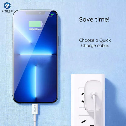 Daten- und Ladekabel USB-C - USB-C Lito, 18W, 2m, Weiß