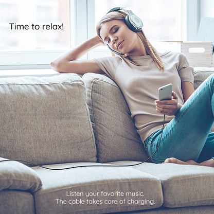 Daten- und Ladekabel USB-C - USB-C Lito, 18W, 2m, Weiß