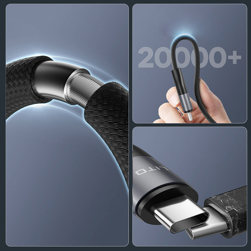 Daten- und Ladekabel USB-C - USB-C Lito LD25CC, 100W, 2m, Grau