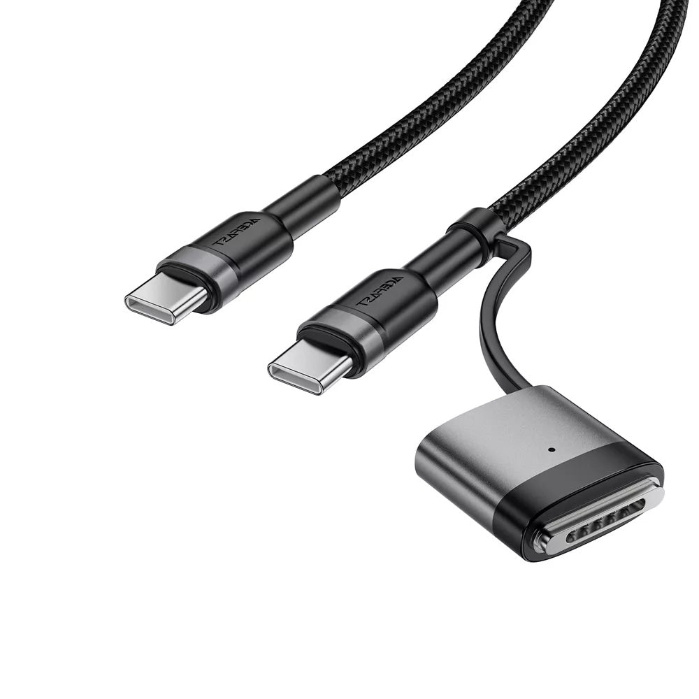 Acefast Ladekabel, USB-C - USB-C / MagSafe 3, 240W, 1.2m, Schwarz
