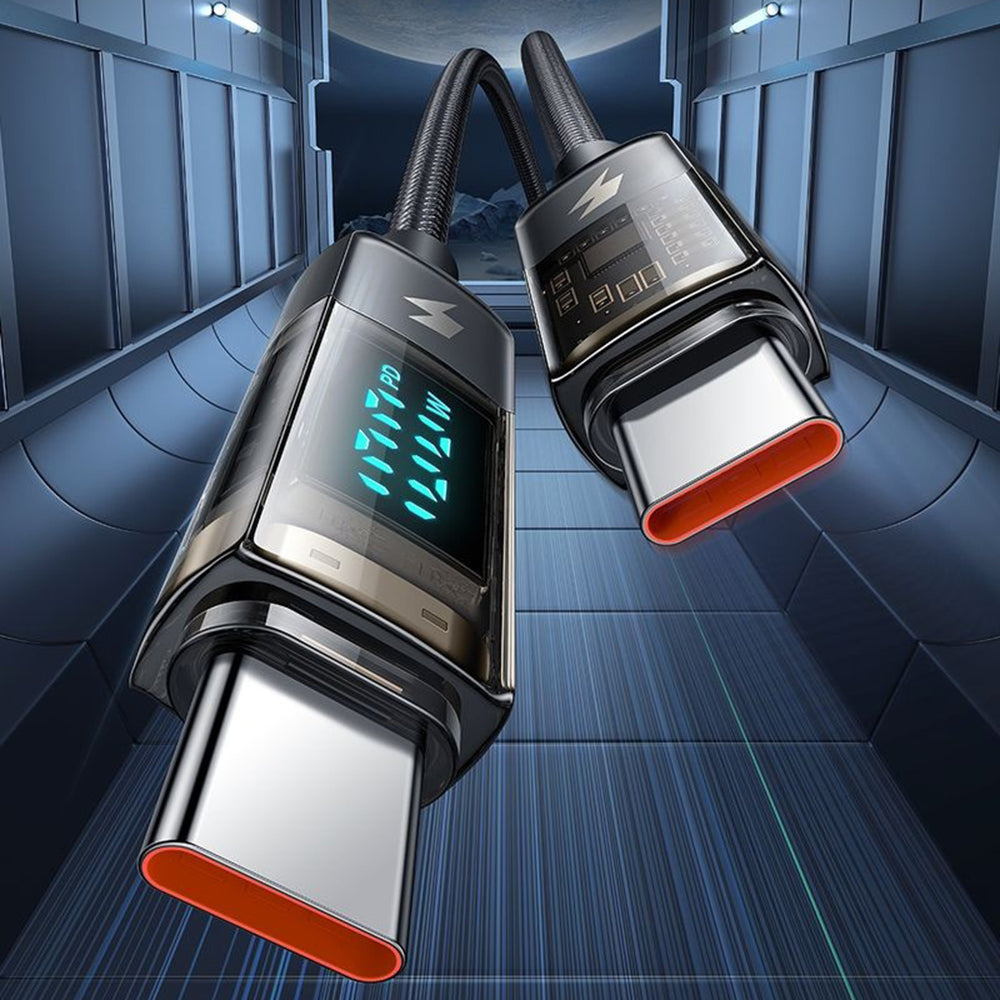 Daten- und Ladekabel USB-C - USB-C McDodo CA-3610 Display Auto Power Off, 100W, 1.2m, Schwarz