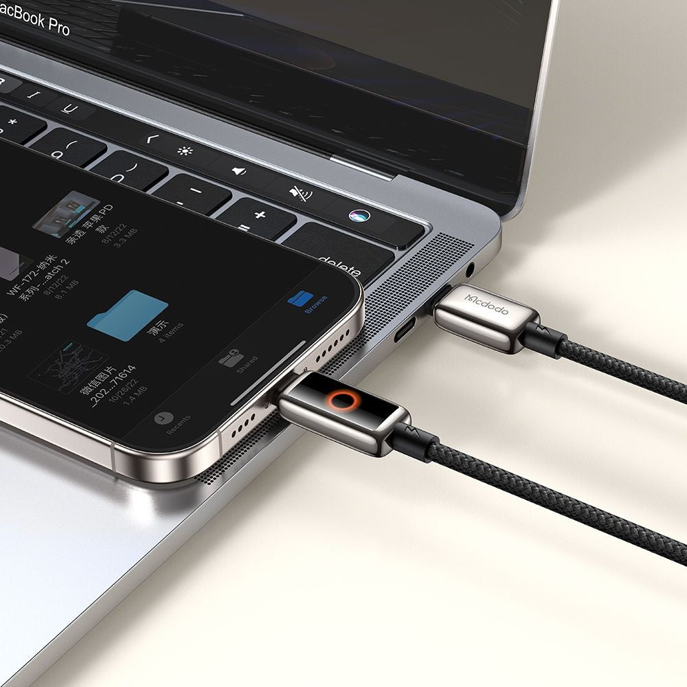 Daten- und Ladekabel USB-C - USB-C McDodo CA-6680 Auto Power Off, 100W, 1.2m, Schwarz