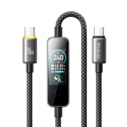 USB-C Daten- und Ladekabel - USB-C McDodo CA-8750 Display, 240W, 1,2m, Schwarz