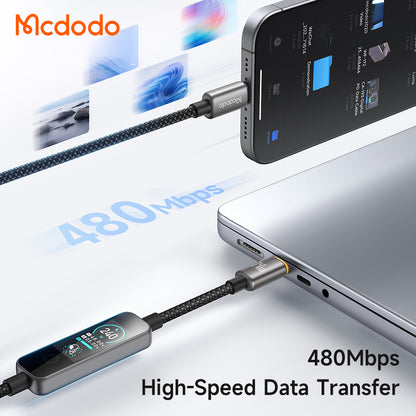 USB-C Daten- und Ladekabel - USB-C McDodo CA-8750 Display, 240W, 1,2m, Schwarz