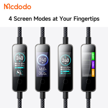 USB-C Daten- und Ladekabel - USB-C McDodo CA-8750 Display, 240W, 1,2m, Schwarz