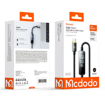 USB-C Daten- und Ladekabel - USB-C McDodo CA-8750 Display, 240W, 1,2m, Schwarz
