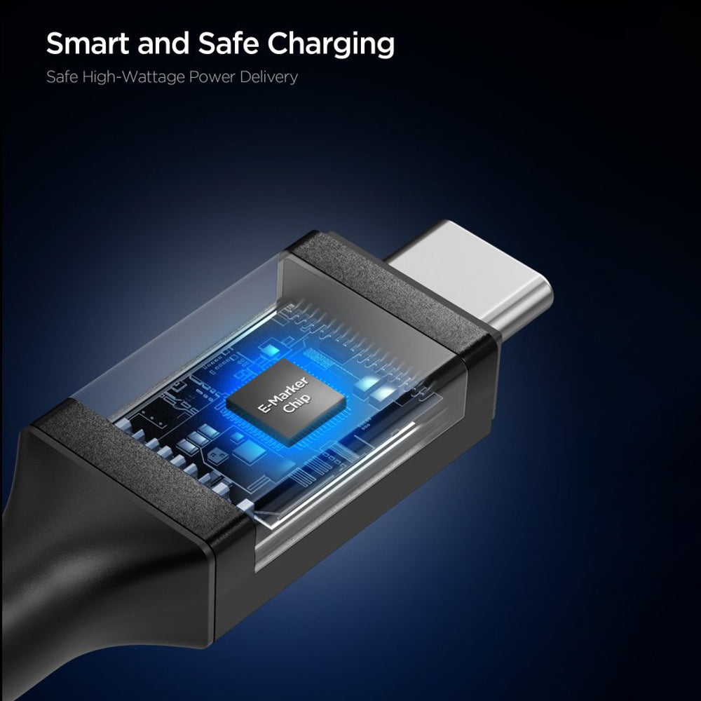 Daten- und Ladekabel USB-C - USB-C Spigen EB10015CC, 100W, 1.5m, Schwarz ACA10421