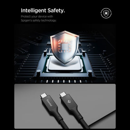 Daten- und Ladekabel USB-C - USB-C Spigen EB10015CC, 100W, 1.5m, Schwarz ACA10421