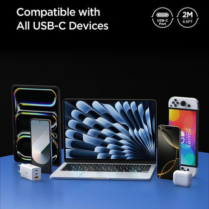 Daten- und Ladekabel USB-C - USB-C Spigen EB10020CC, 100W, 2m, Weiß