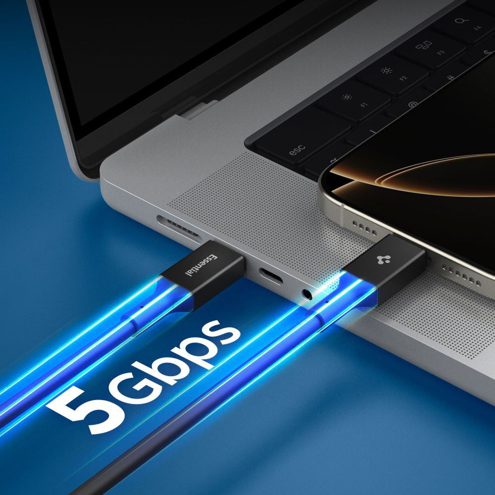 Daten- und Ladekabel USB-C - USB-C Spigen EB10020CC, 100W, 2m, Schwarz